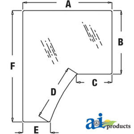 A & I PRODUCTS Glass, Door (LH) - Tinted 66" x50" x4.5" A-R157210